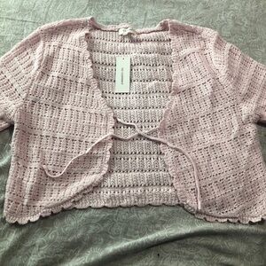 Elegant Pink Open-Front Cardigan